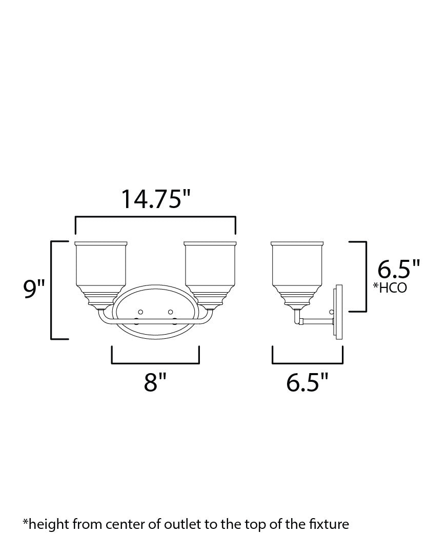 Maxim Acadia 2-Light Bath Vanity in Satin Nickel 12262CDSN