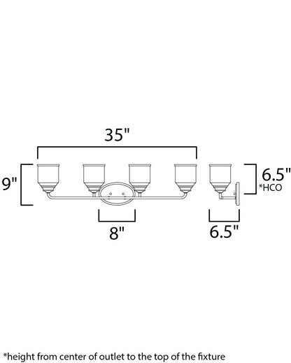 Maxim Acadia 4-Light Bath Vanity in Heritage 12264CDHR