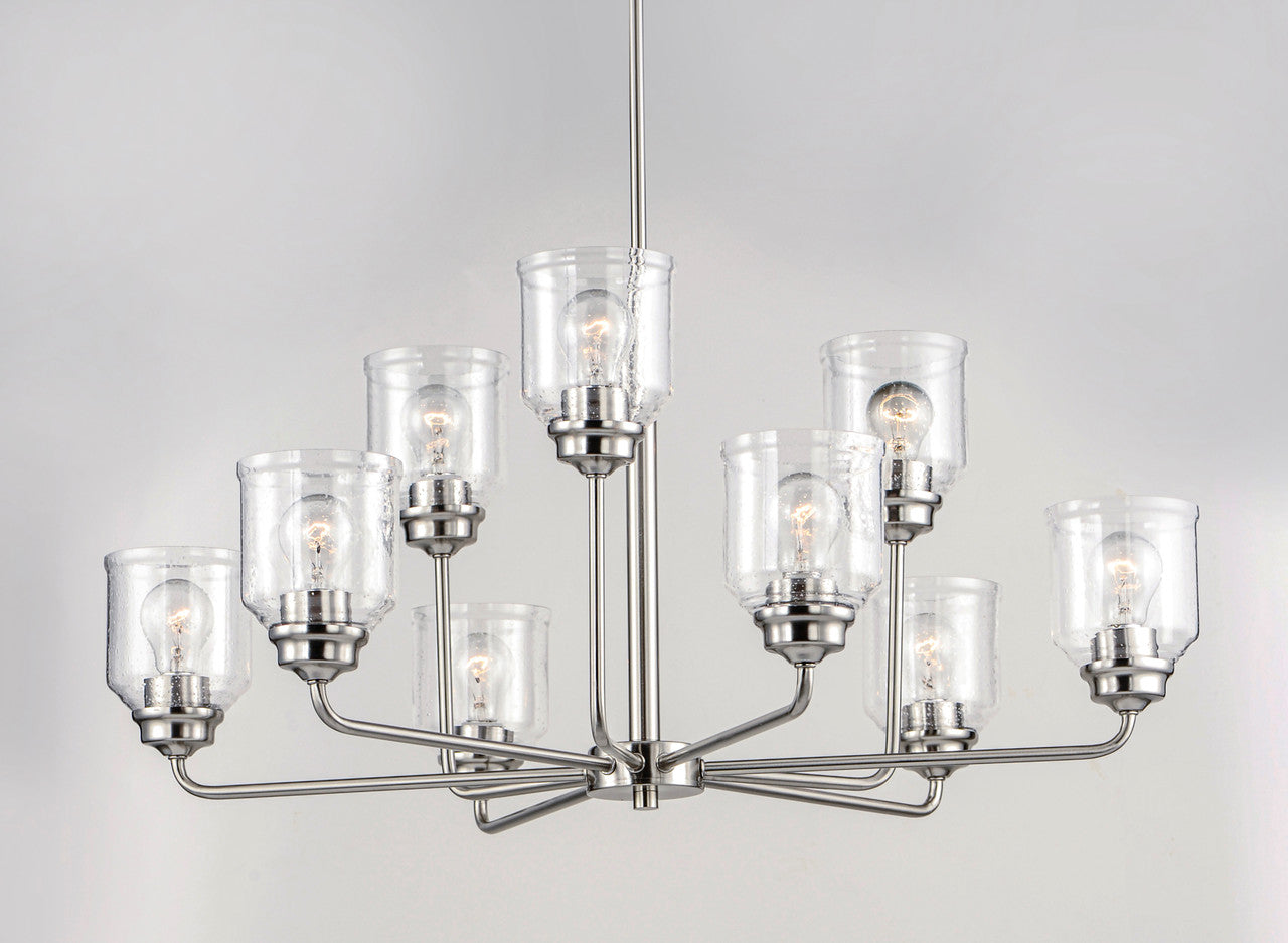 Maxim Acadia 9-Light Chandelier in Satin Nickel 12277CDSN