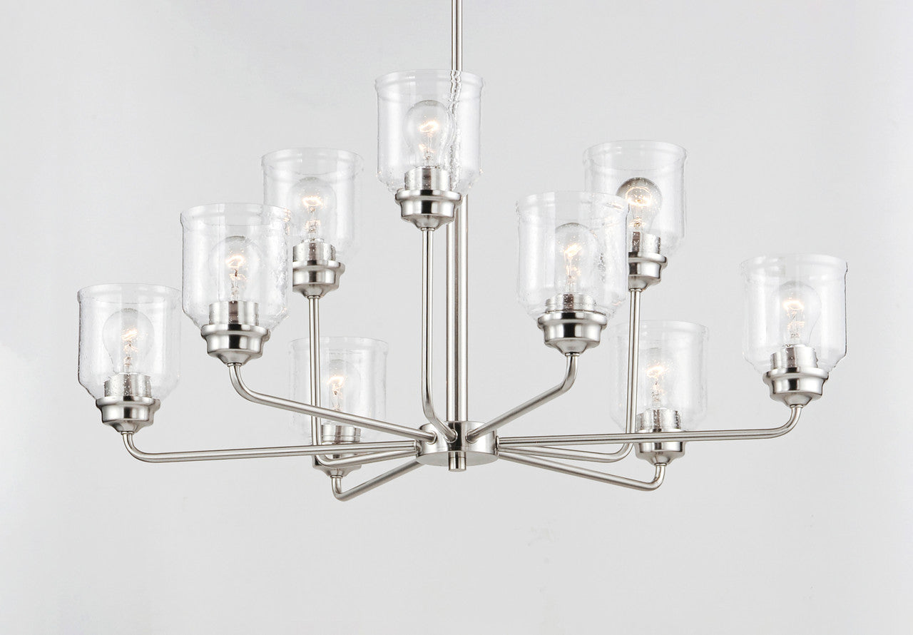 Maxim Acadia 9-Light Chandelier in Satin Nickel 12277CDSN