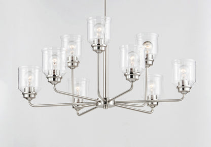 Maxim Acadia 9-Light Chandelier in Satin Nickel 12277CDSN