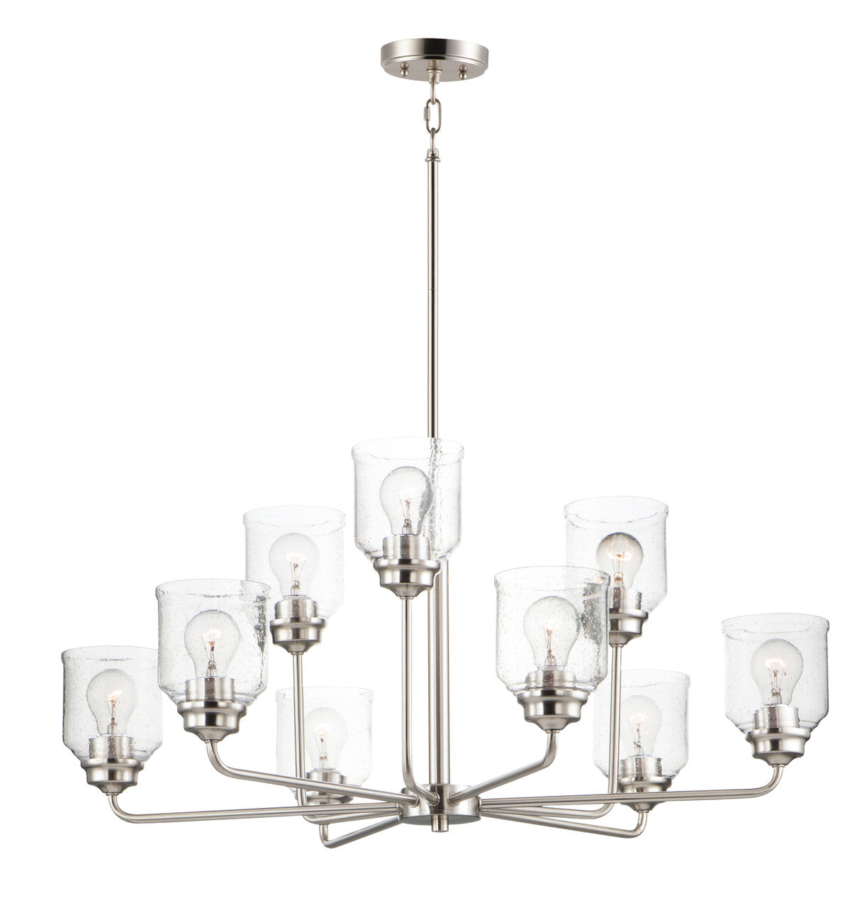 Maxim Acadia 9-Light Chandelier in Satin Nickel 12277CDSN