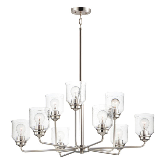 Maxim Acadia 9-Light Chandelier in Satin Nickel 12277CDSN