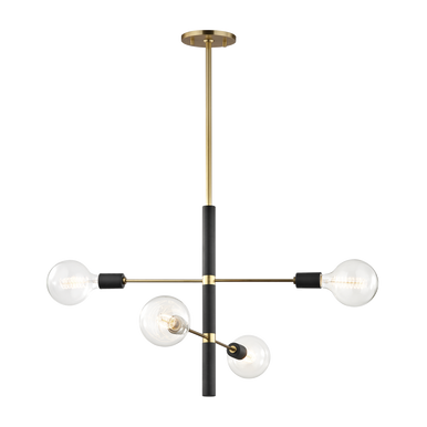 Mitzi 4 Light Chandelier in Aged Brass/Black H178804-AGB/BK