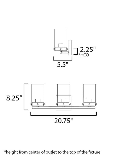 Maxim Pinn 3-Light Bath Vanity in Satin Nickel 12403CLSN