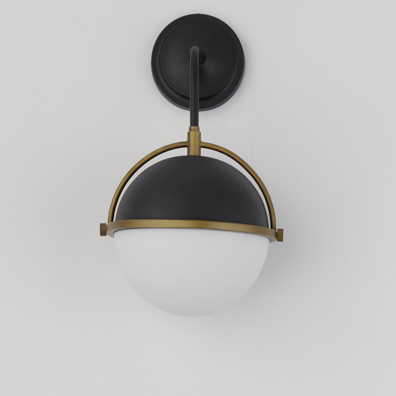 Maxim Duke 1-Light Outdoor Wall Sconce in Black/Weathered Brass 12416SWBKWBR