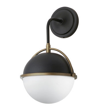 Maxim Duke 1-Light Outdoor Wall Sconce in Black/Weathered Brass 12416SWBKWBR