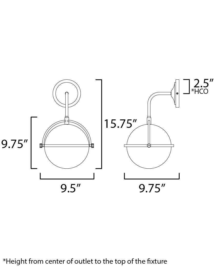 Maxim Duke 1-Light Outdoor Wall Sconce in Black/Weathered Brass 12416SWBKWBR