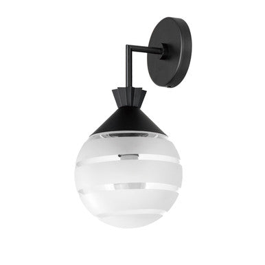 Maxim Copacabana Outdoor Globe Wall Sconce in Black 12444CLFTBK