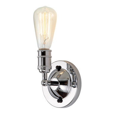 JVI Designs Bedford One Light Convertible Wall/Ceiling Mount in Polished Chrome and Black 1245-06