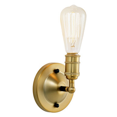 JVI Designs Bedford One Light Convertible Wall/Ceiling Mount in Satin Brass and Black 1245-10