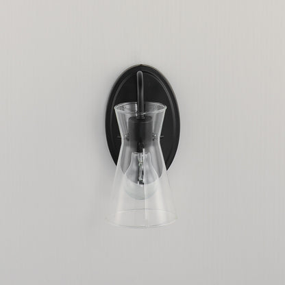 Maxim Ava 1-Light Wall Sconce in Black 12481CLBK