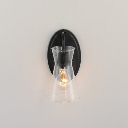 Maxim Ava 1-Light Wall Sconce in Black 12481CLBK