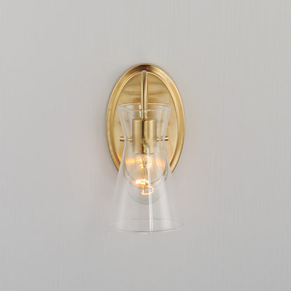 Maxim Ava 1-Light Wall Sconce in Natural Aged Brass 12481CLNAB