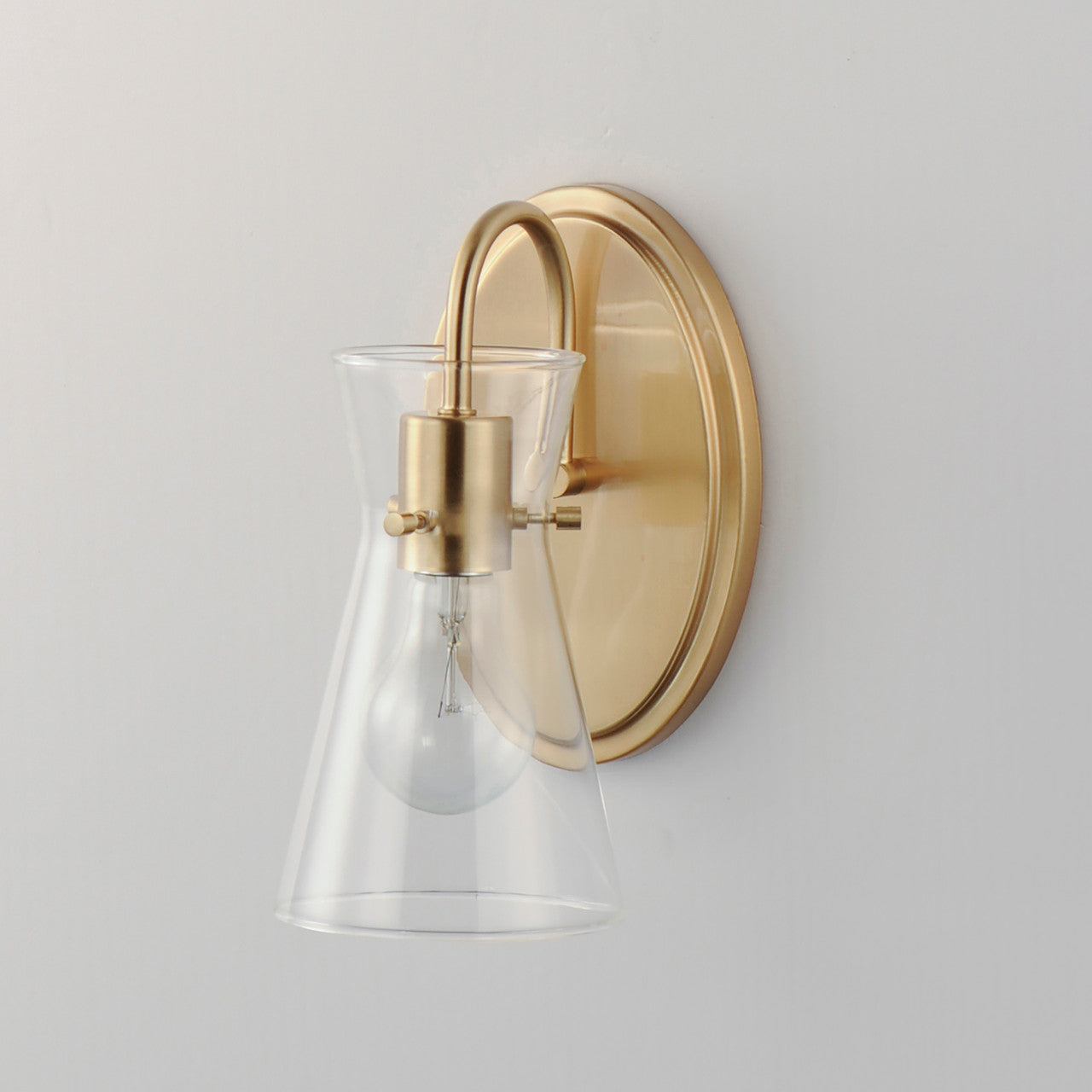 Maxim Ava 1-Light Wall Sconce in Natural Aged Brass 12481CLNAB