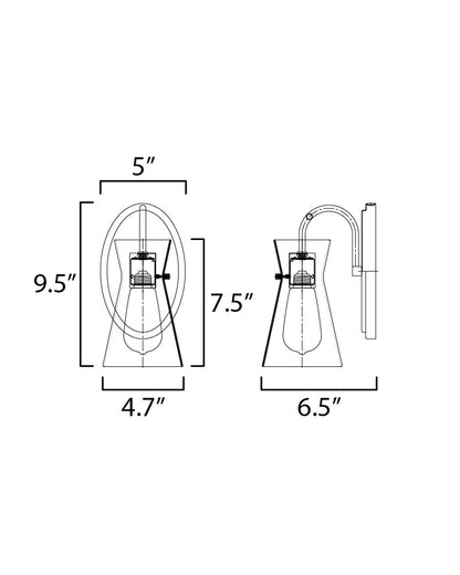 Maxim Ava 1-Light Wall Sconce in Natural Aged Brass 12481CLNAB