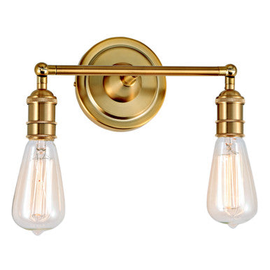 JVI Designs Soho Two Light Swivel Wall Light in Satin Brass 1252-10