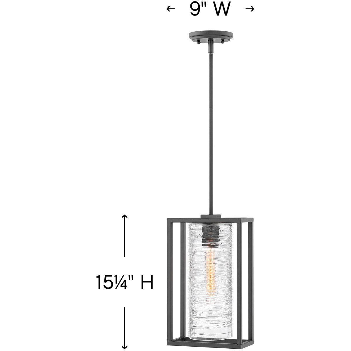 Hinkley Lighting Pax Medium Hanging Lantern Satin Black 1252SK