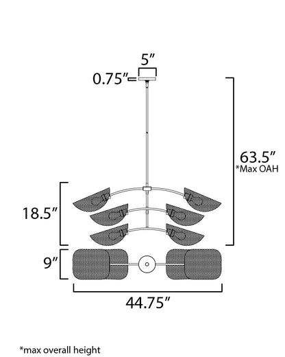 Maxim Bonnet 6-Light Chandelier in Black 12636NABK