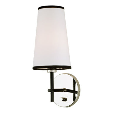 JVI Designs Bellevue One Light Wall Sconce in Polished Nickel and Black 1275-15