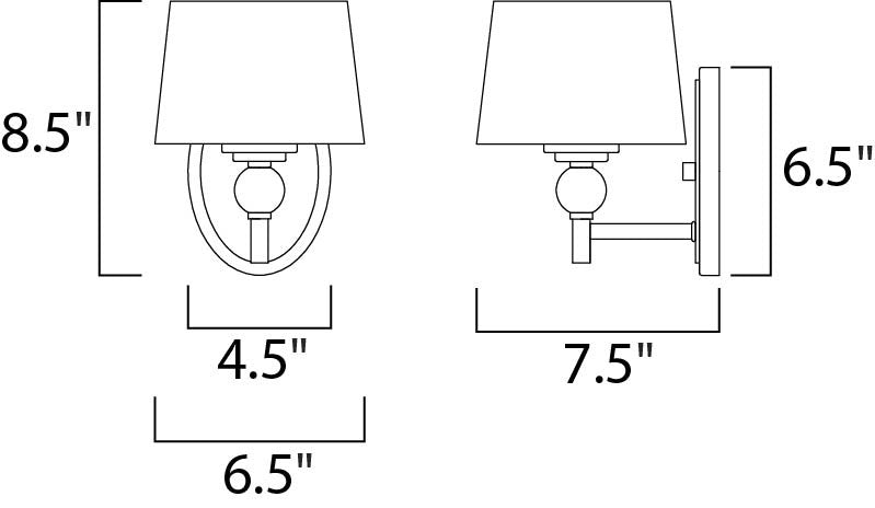 Maxim Rondo 1-Light Wall Sconce in Polished Nickel 12761WTPN