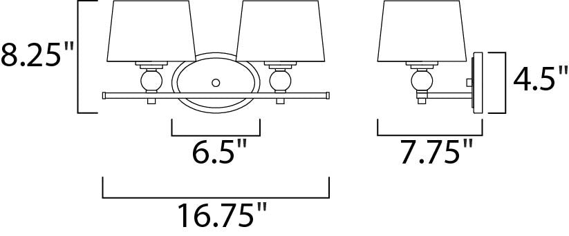 Maxim Rondo 2-Light Bath Vanity in Polished Nickel 12762WTPN