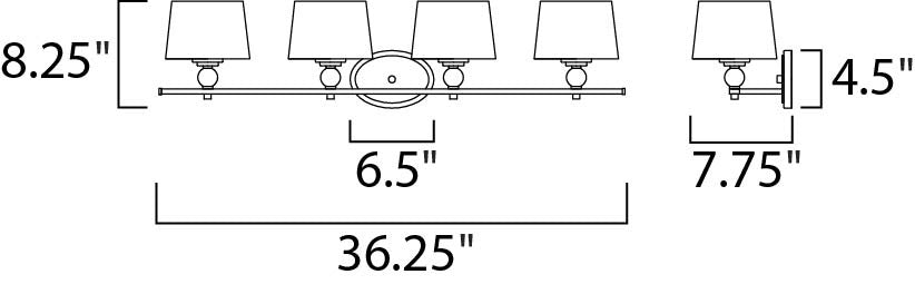 Maxim Rondo 4-Light Bath Vanity in Polished Nickel 12764WTPN