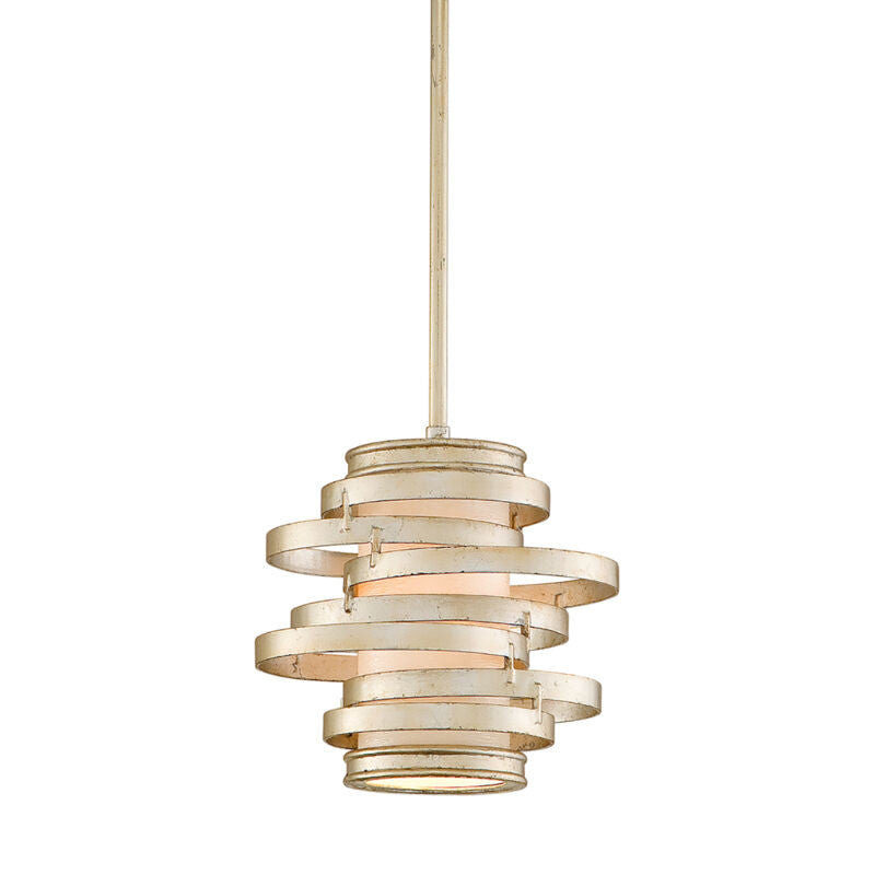 Corbett Lighting Vertigo Pendant in Warm Silver Leaf 128-41-WSL