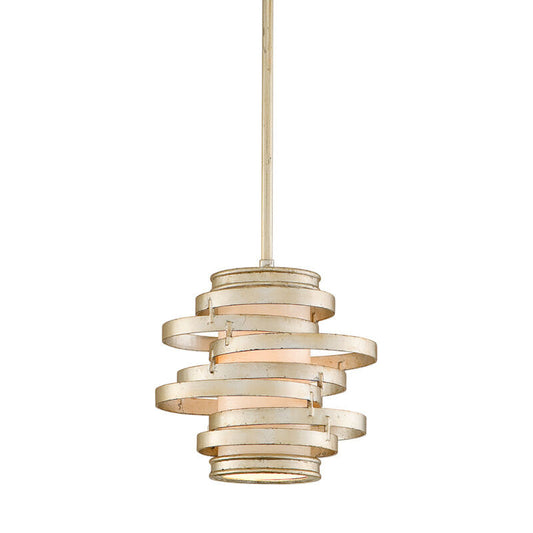 Corbett Lighting Vertigo Pendant in Warm Silver Leaf 128-41-WSL