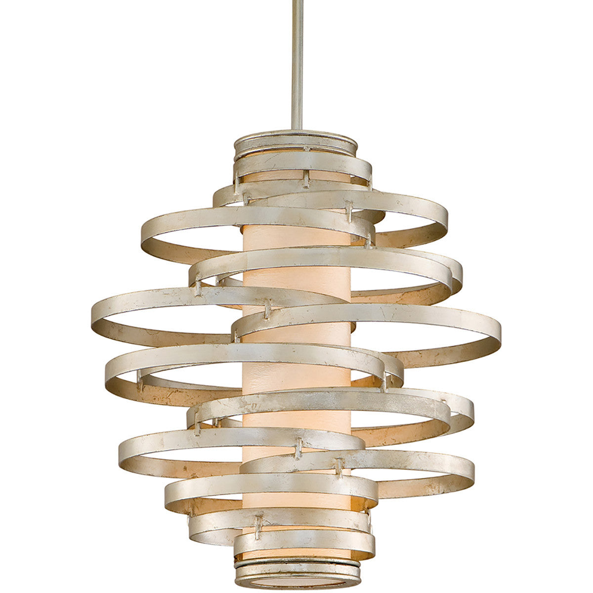 Corbett Lighting Vertigo Pendant in Modern Silver Leaf 128-42