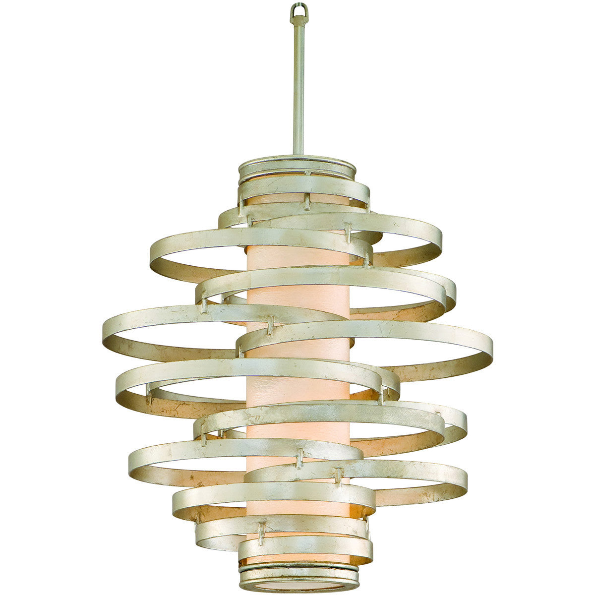 Corbett Lighting Vertigo Pendant in Modern Silver Leaf 128-42