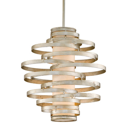 Corbett Lighting Vertigo Pendant in Modern Silver Leaf 128-42