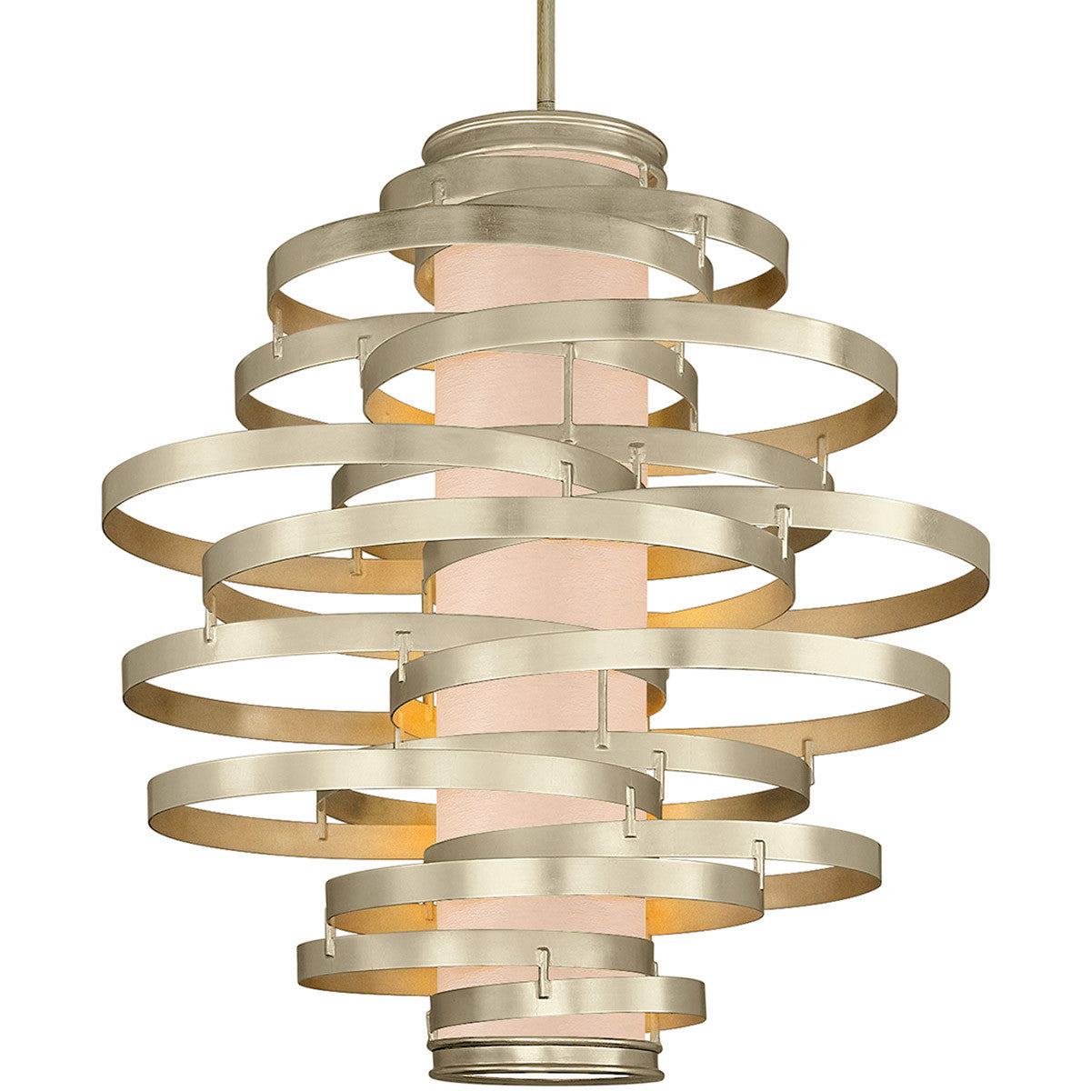 Corbett Lighting Vertigo Chandelier in Modern Silver Leaf 128-76