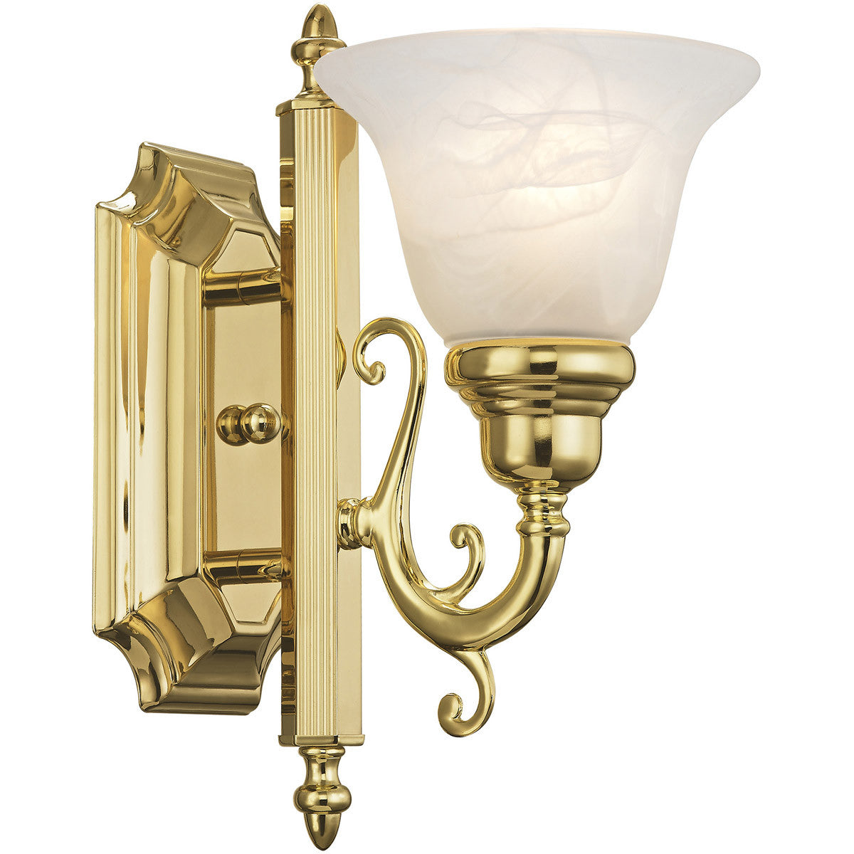 Livex Lighting French Regency Collection 1 Light Polished Brass Bath Light in Polished Brass 1281-02