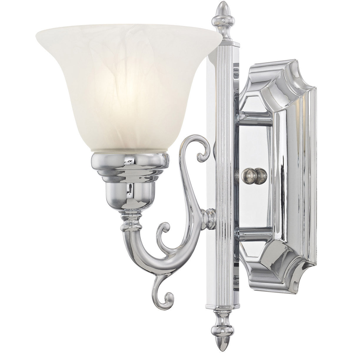 Livex Lighting French Regency Collection 1 Light Polished Chrome Bath Light in Polished Chrome 1281-05