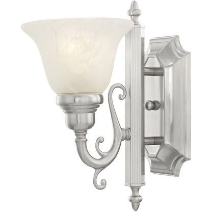 Livex Lighting French Regency Collection 1 Light Brushed Nickel Bath Light in Brushed Nickel 1281-91