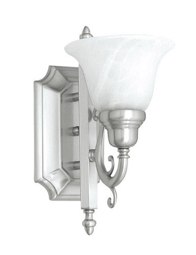 Livex Lighting French Regency Collection 1 Light Brushed Nickel Bath Light in Brushed Nickel 1281-91