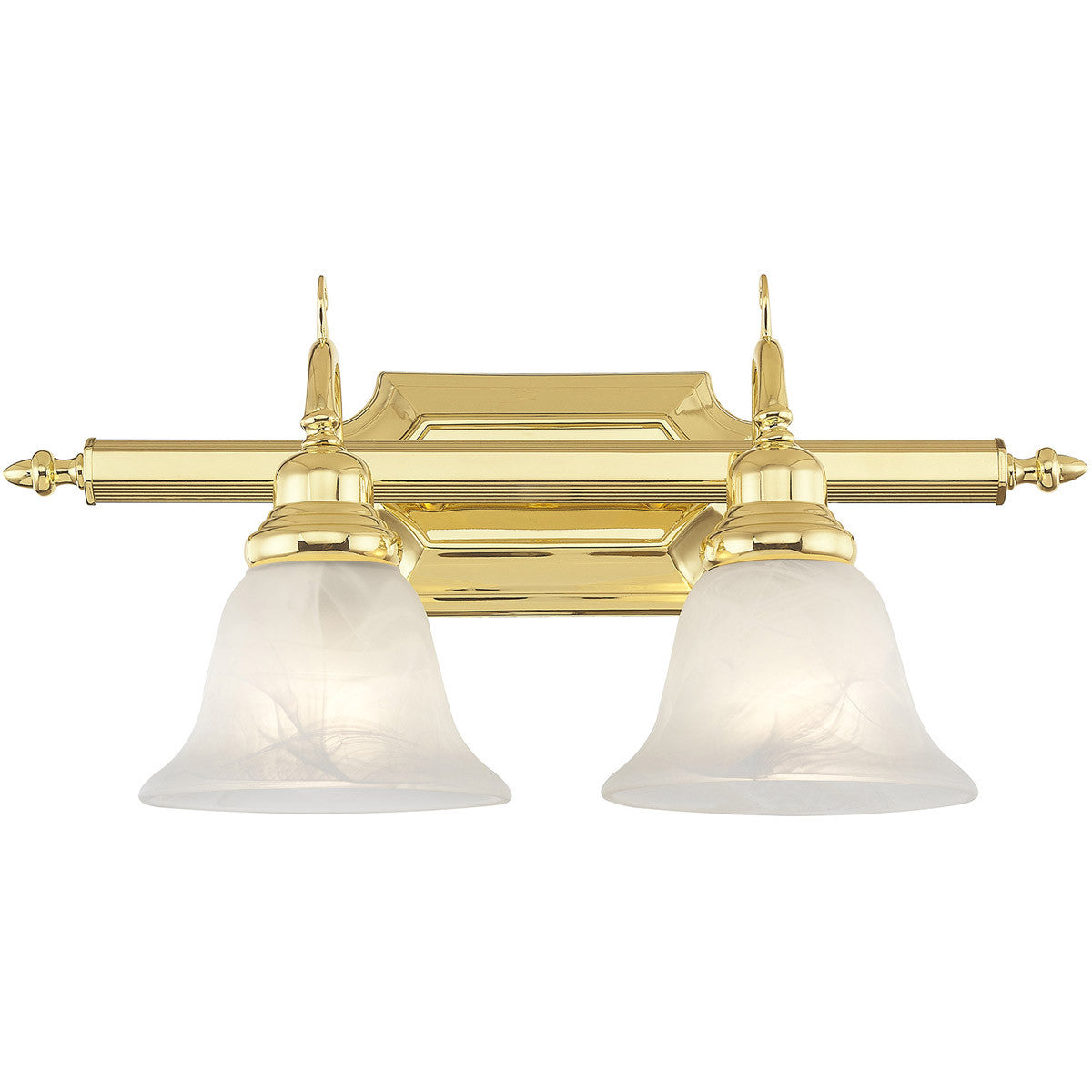 Livex Lighting French Regency Collection 2 Light Polished Brass Bath Light in Polished Brass 1282-02