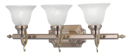 Livex Lighting French Regency Collection 3 Light Antique Brass Bath Light in Antique Brass 1283-01