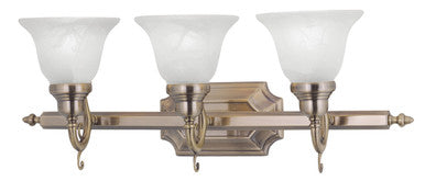 Livex Lighting French Regency Collection 3 Light Antique Brass Bath Light in Antique Brass 1283-01