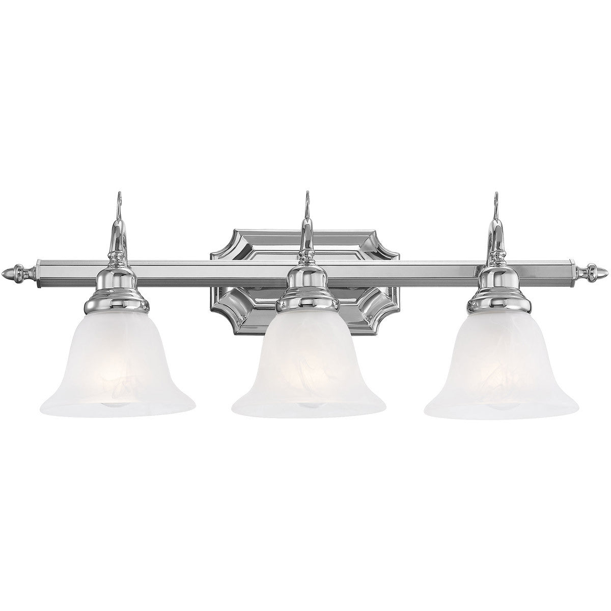 Livex Lighting French Regency Collection 3 Light Polished Chrome Bath Light in Polished Chrome 1283-05