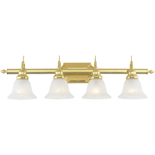 Livex Lighting French Regency Collection 4 Light Polished Brass Bath Light in Polished Brass 1284-02