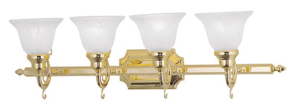 Livex Lighting French Regency Collection 4 Light Polished Brass Bath Light in Polished Brass 1284-02