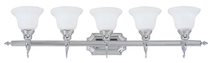 Livex Lighting French Regency Collection 5 Light Polished Chrome Bath Light in Polished Chrome 1285-05