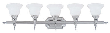 Livex Lighting French Regency Collection 5 Light Polished Chrome Bath Light in Polished Chrome 1285-05