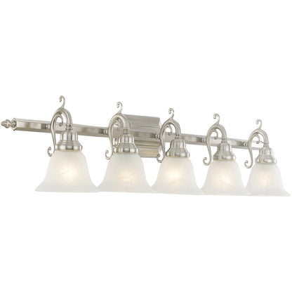 Livex Lighting French Regency Collection 5 Light Brushed Nickel Bath Light in Brushed Nickel 1285-91