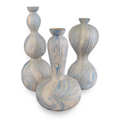 Currey & Co. Calm Sea Marbleized Vase Set of 3 1200-0740