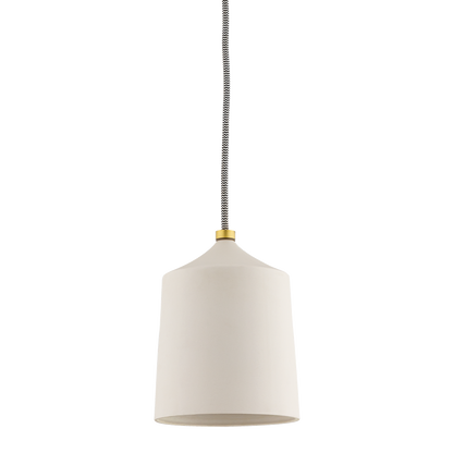 Mitzi 1 Light Pendant in Aged Brass/Matte White H339701-AGB/MW