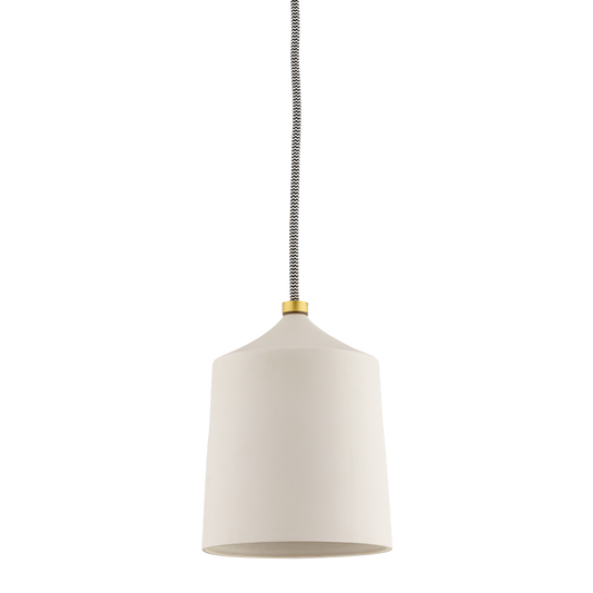 Mitzi 1 Light Pendant in Aged Brass/Matte White H339701-AGB/MW