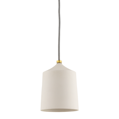 Mitzi 1 Light Pendant in Aged Brass/Matte White H339701-AGB/MW